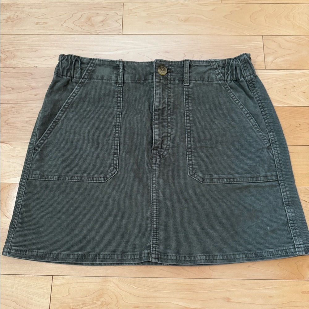 Dark Green Corduroy Skirt